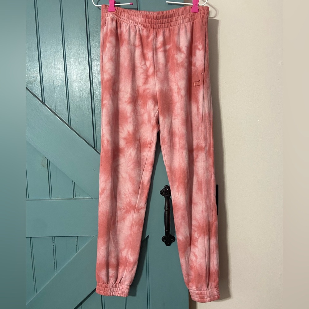 PINK Victoria's Secret Women’s Coral Tie-Dye Joggers Size Small
